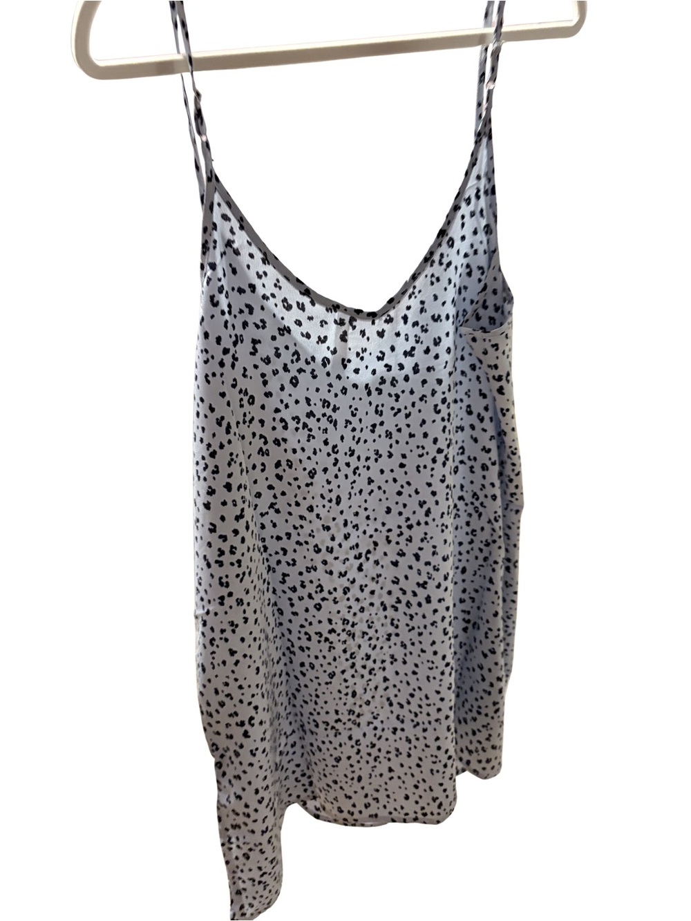 NEW XL Leopard Print Satin V Neck Cami Tunic Dress with Adjustable Straps